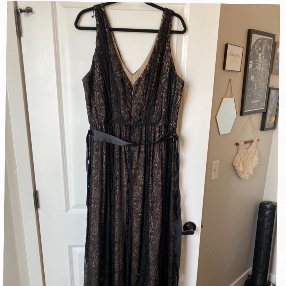 City Chic formal lace overlay floor length dress